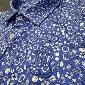 Donald Ross Sport Polo Shirt Mens Large Blue Cocktails Summer Drinks Golf Logo